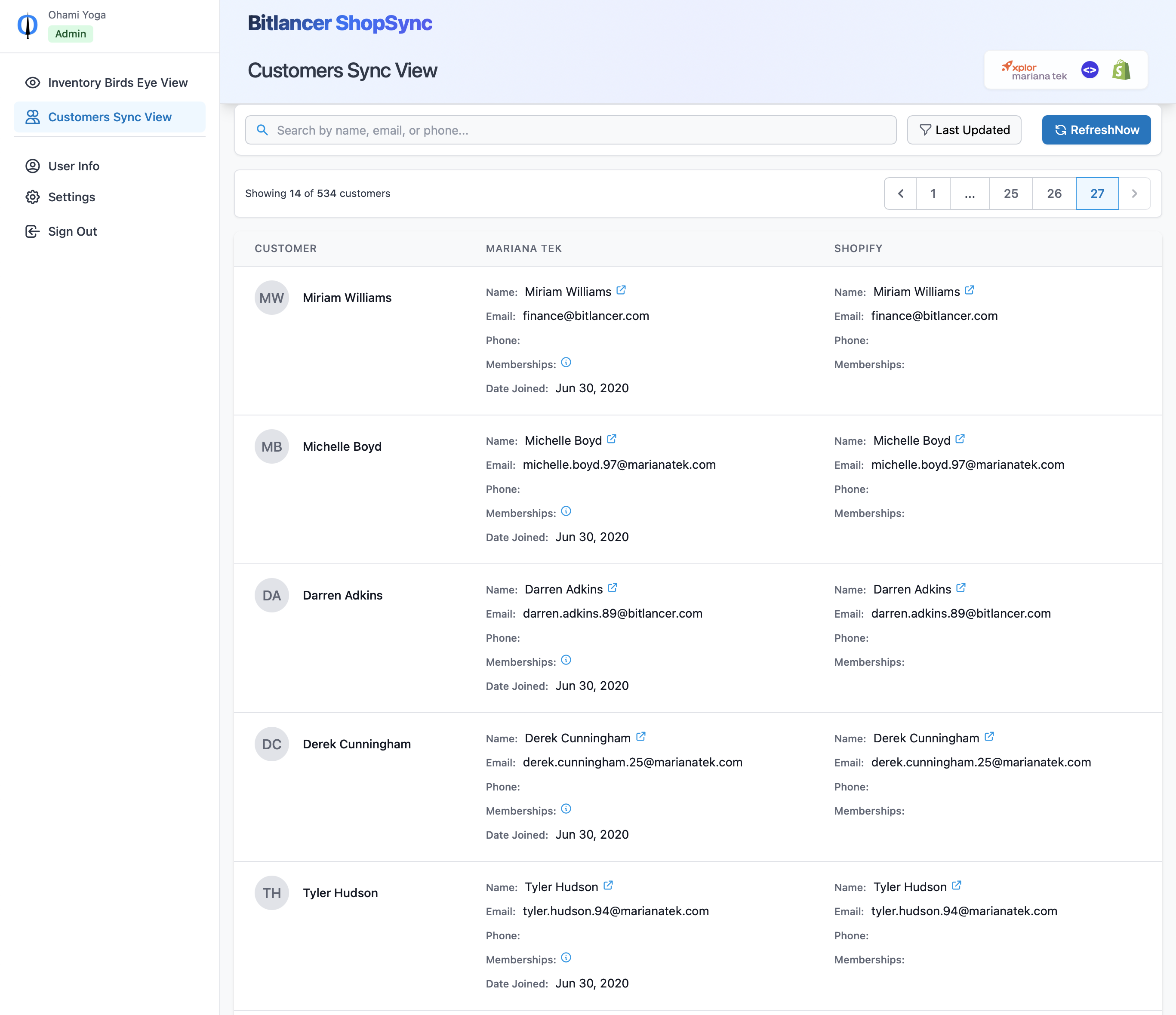 Customer Synchronization Dashboard